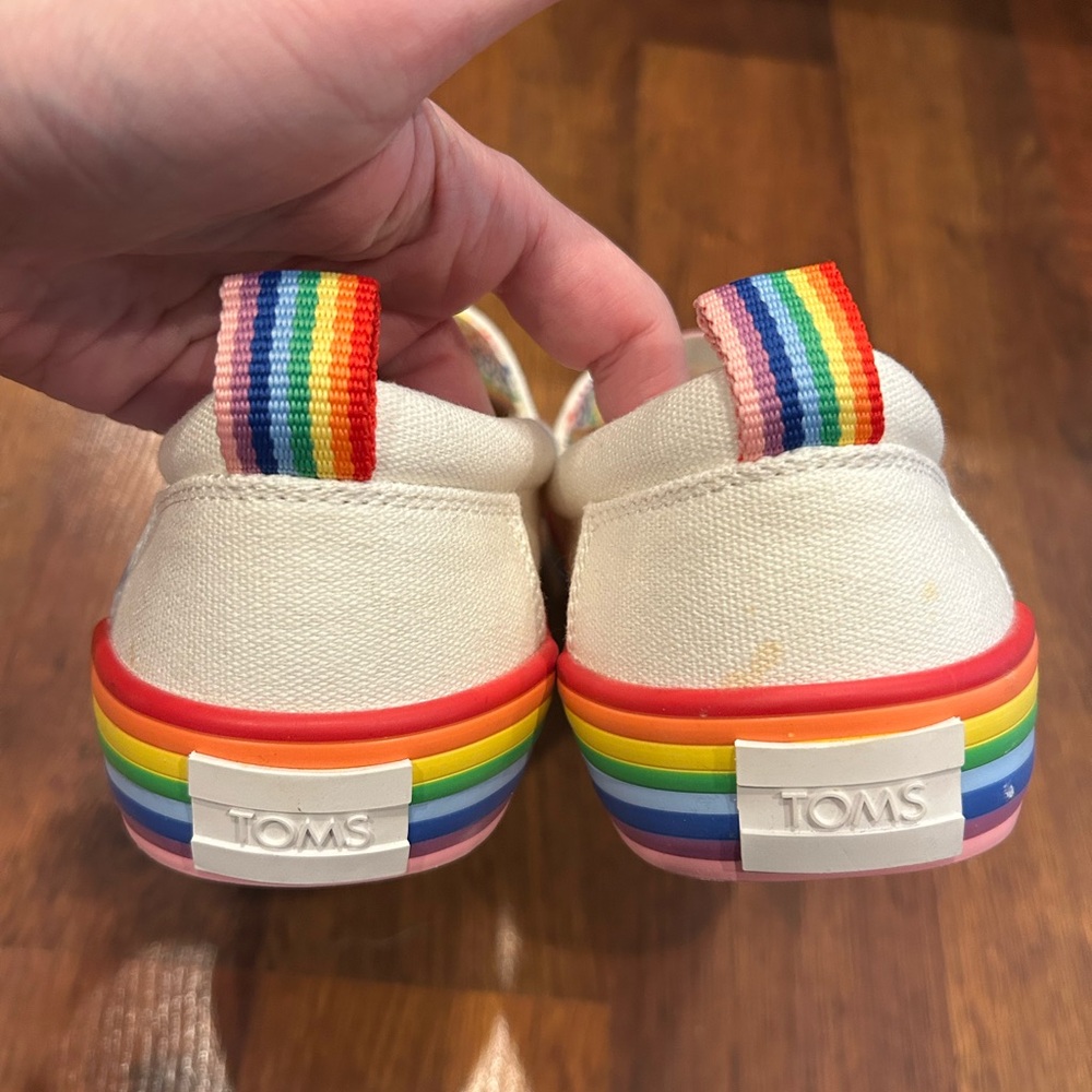Toms Alpargata Fenix Rainbow Sneakers Shoes LGBTQ+ Cream Women’s 9 Pride - Picture 3 of 7